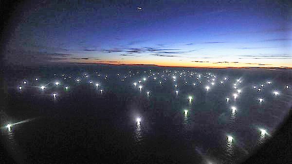 luces pesquertos mar argentino