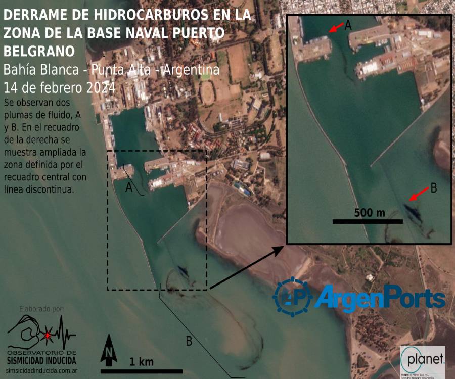 Denuncian un tercer derrame de hidrocarburos en el estuario de Bahía Blanca