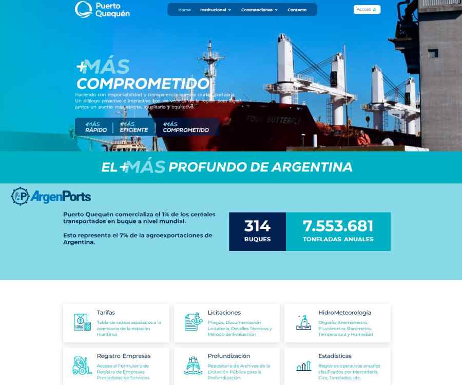 Puerto Quequén presentó su nuevo sitio web oficial