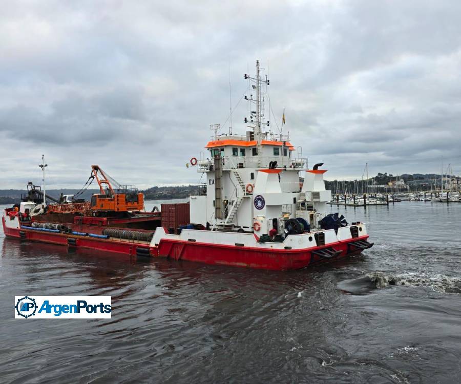 Ya navega rumbo a Mar del Plata la draga que mantendrá la profundidad del puerto