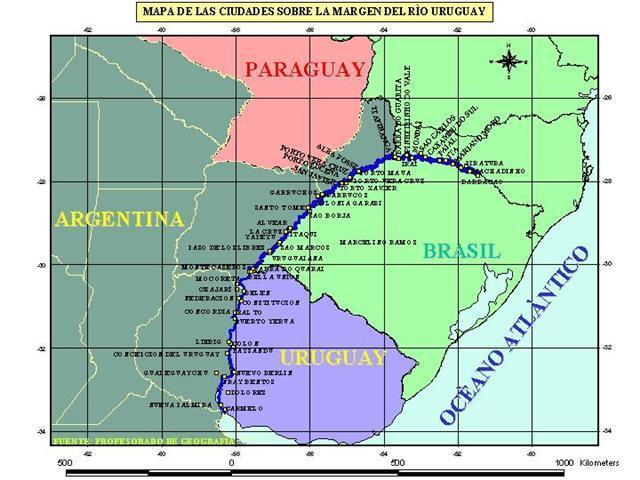 hidrovia rio uruguay mapa