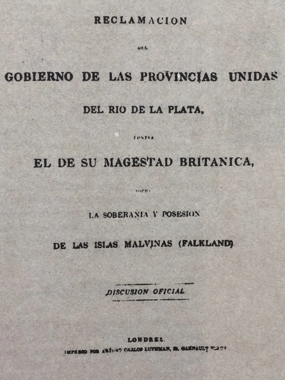 PROTESTA ARGENTINA MALVINAS 1833